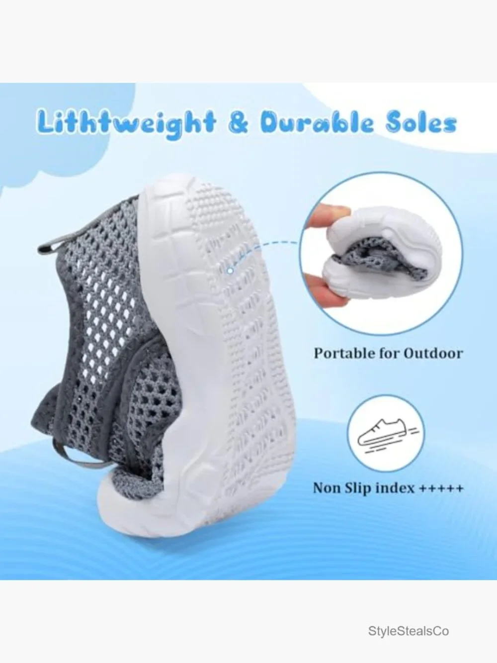 Toddler Water Shoes Quick-Dry Barefoot Sandals for Beach Pool